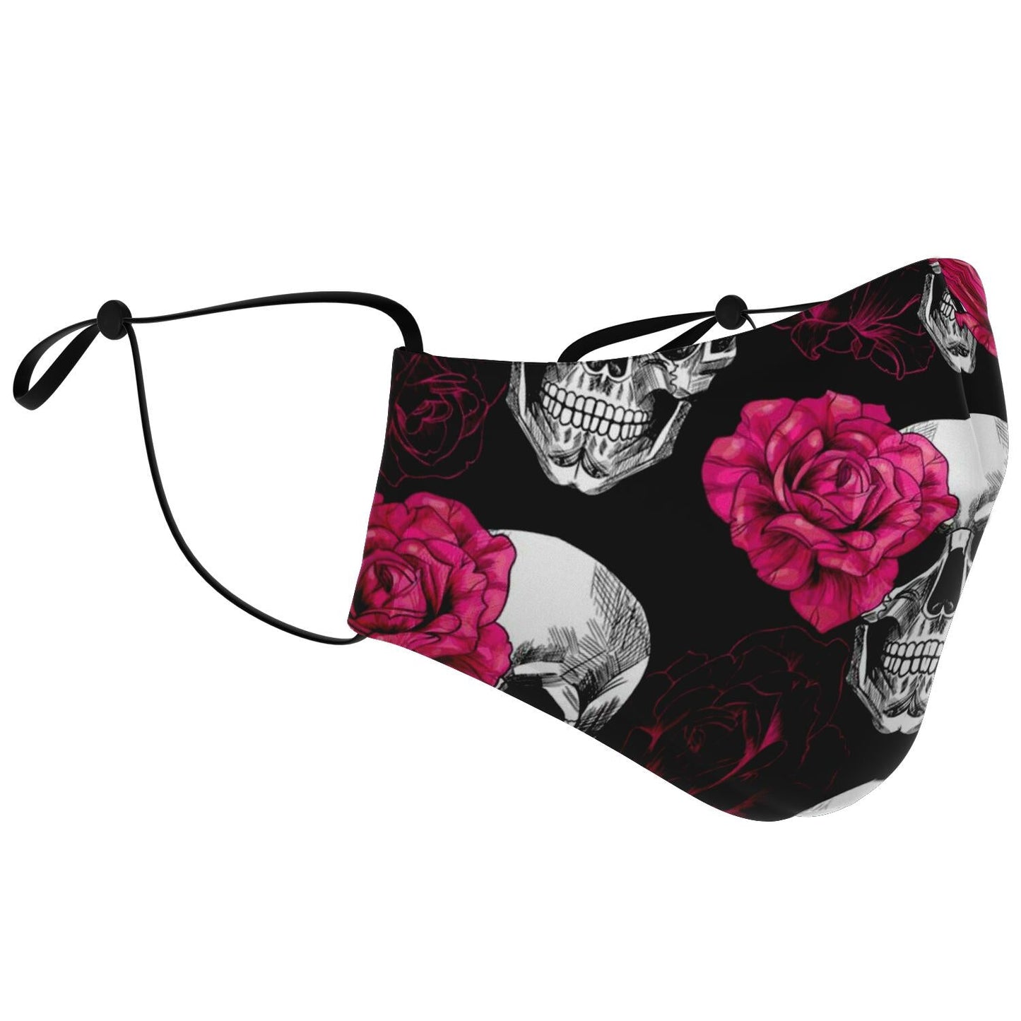 Rose Skull Pink Face Mask